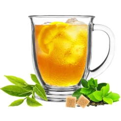 Szklanki z uchem 400 ml duże GierekHoff Mega Vista szklany kubek na nóżce do kawy herbaty drinków deserów kubas