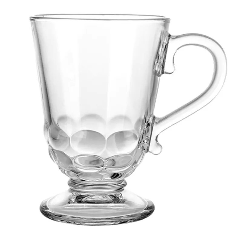 Szklanki z uchem 320 ml Florina Malena kubki do herbaty kawy latte macchiato komplet 6 sztuk w zestawie z długimi łyżeczkami