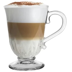 Szklanki z uchem 320 ml Florina Nino kubki do herbaty kawy latte macchiato komplet 6 sztuk w zestawie z długimi łyżeczkami