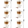 Szklanki z uchem 400ml Glasmark Alex do herbaty kawy latte macchiato komplet 6szt + łyżeczki