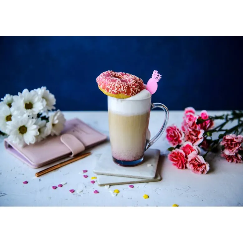 Szklanki z uchem 400ml Glasmark Alex do herbaty kawy latte macchiato komplet 6szt + łyżeczki