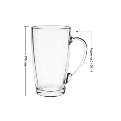 Szklanki z uchem 400ml Glasmark Alex do herbaty kawy latte macchiato komplet 6szt + łyżeczki