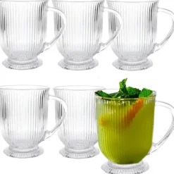 Szklanki z uchem 500 ml Selena do kawy herbaty drinków deserów zestaw 6 szklanek