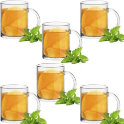 Szklanki z uchem proste 330 ml do kawy i herbaty zestaw 6 szktuk Florina Malta 3K 1065