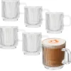 Szklanki z uchem ryflowane do kawy latte herbaty 360 ml zestaw 6 szt Altom Design Selena