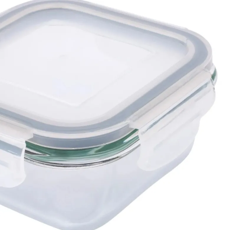 Szklany pojemnik 450 ml na żywność jedzenie Altom Design Fresh pudełko z pokrywką lunchbox kwadratowy hermetyczny