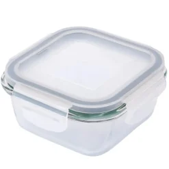Szklany pojemnik 450 ml na żywność jedzenie Altom Design Fresh pudełko z pokrywką lunchbox kwadratowy hermetyczny