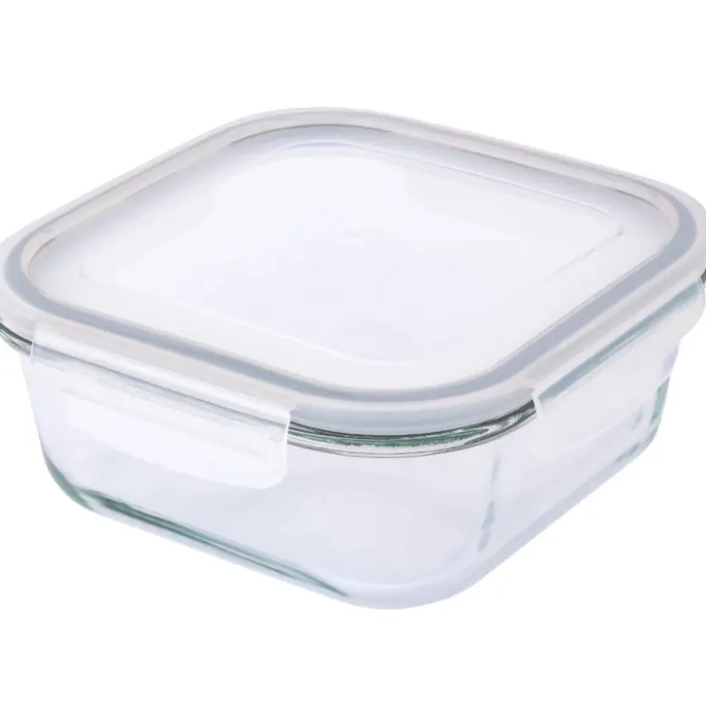 Szklany pojemnik 1100 ml na żywność jedzenie Altom Design Fresh pudełko z pokrywką lunchbox kwadratowy hermetyczny