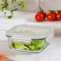Szklany pojemnik 1100 ml na żywność jedzenie Altom Design Fresh pudełko z pokrywką lunchbox kwadratowy hermetyczny