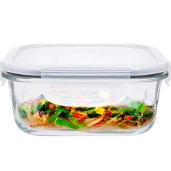 Szklany pojemnik 1100 ml na żywność jedzenie Altom Design Fresh pudełko z pokrywką lunchbox kwadratowy hermetyczny