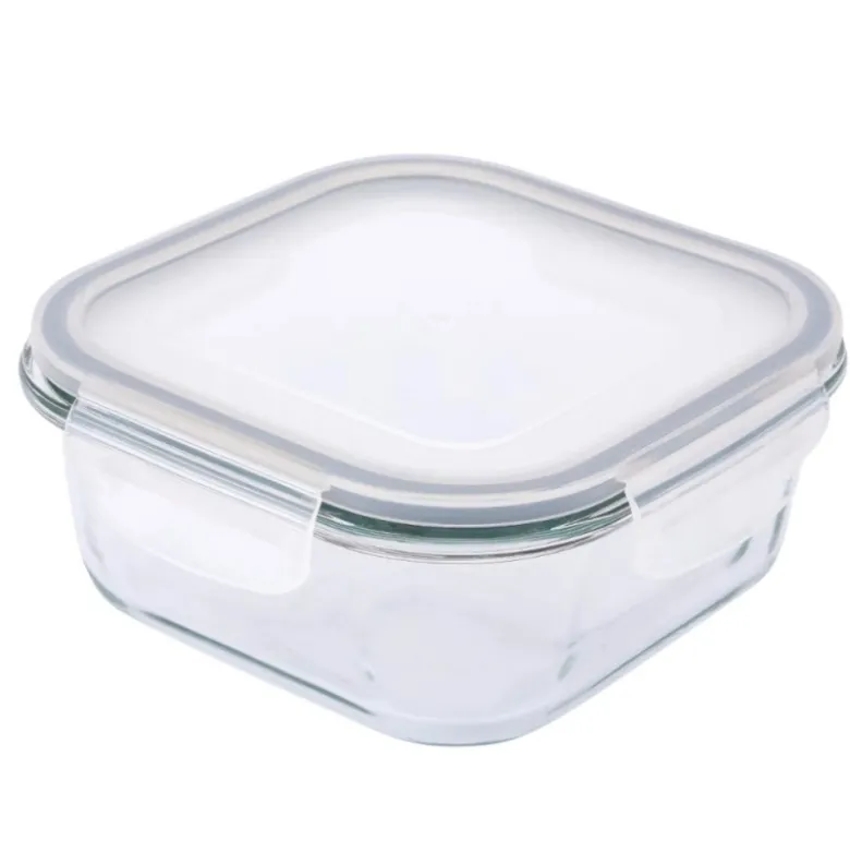 Szklany pojemnik 750 ml na żywność jedzenie Altom Design Fresh pudełko z pokrywką lunchbox kwadratowy hermetyczny