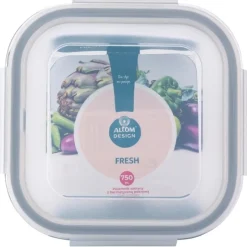Szklany pojemnik 750 ml na żywność jedzenie Altom Design Fresh pudełko z pokrywką lunchbox kwadratowy hermetyczny