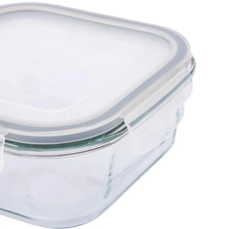 Szklany pojemnik 750 ml na żywność jedzenie Altom Design Fresh pudełko z pokrywką lunchbox kwadratowy hermetyczny