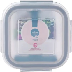 Szklany pojemnik 300 ml na żywność jedzenie Altom Design Fresh pudełko z pokrywką lunchbox kwadratowy hermetyczny