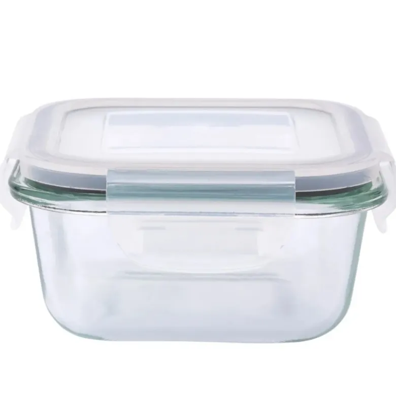 Szklany pojemnik 300 ml na żywność jedzenie Altom Design Fresh pudełko z pokrywką lunchbox kwadratowy hermetyczny