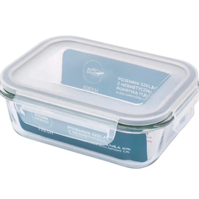Szklany pojemnik 1500 ml na żywność jedzenie Altom Design Fresh pudełko z pokrywką lunchbox prostokątny hermetyczny