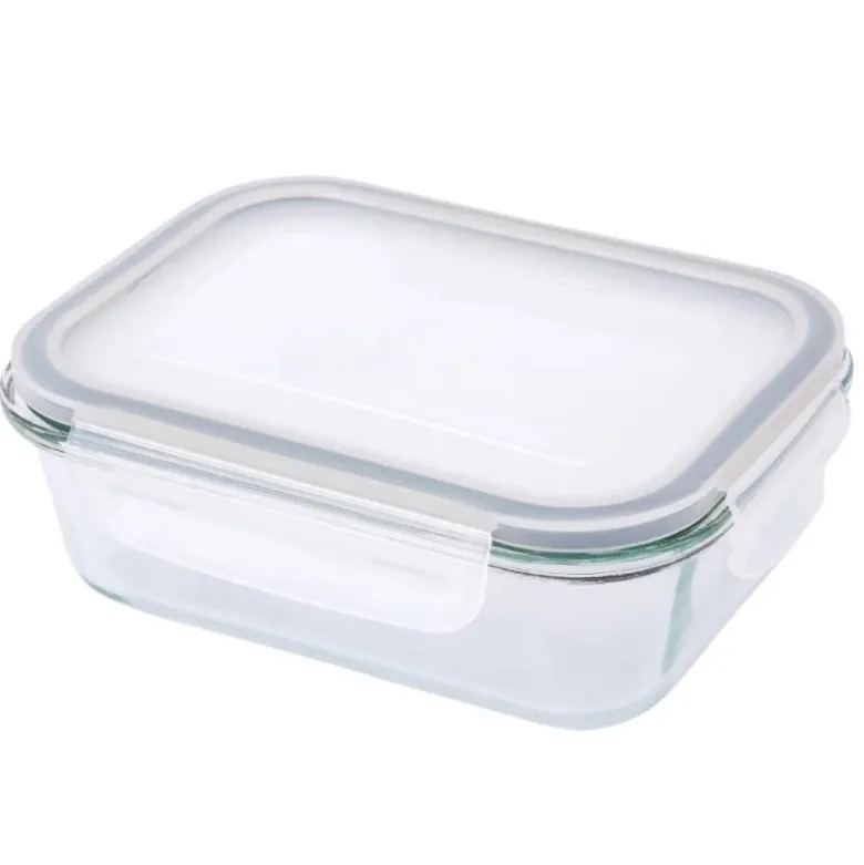 Szklany pojemnik 650 ml na żywność jedzenie Altom Design Fresh pudełko z pokrywką lunchbox prostokątny hermetyczny