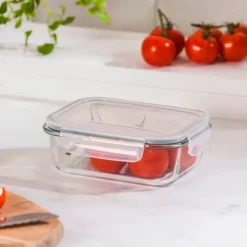 Szklany pojemnik 650 ml na żywność jedzenie Altom Design Fresh pudełko z pokrywką lunchbox prostokątny hermetyczny