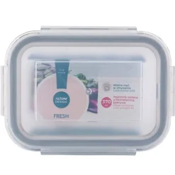 Szklany pojemnik 370 ml na żywność jedzenie Altom Design Fresh pudełko z pokrywką lunchbox prostokątny hermetyczny
