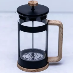 Szklany zaparzacz tłokowy do herbaty kawy ziół 1000 ml Klausberg KB 7681 uchwyty drewniane
