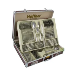 Sztućce w walizce Hoffner HF 7330 SATYNA stal 72 elementy zestaw widelce łyżki