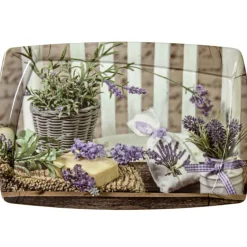 Tacka kuchenna plastikowa prostokątna 37x24 cm wzór lawenda Tragar