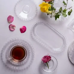 Talerz deserowy szklany 19,5 cm spodek na ciasto Altom Design Bloom
