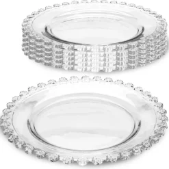 Talerze deserowe szklane 19,5 cm spodek na ciasto Altom Design Bloom zestaw 6 szt
