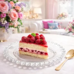 Talerze deserowe szklane 19,5 cm spodek na ciasto Altom Design Bloom zestaw 6 szt