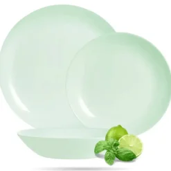 Talerz obiadowy głęboki 20 cm miętowy Paradise Green Diwali Luminarc V5840