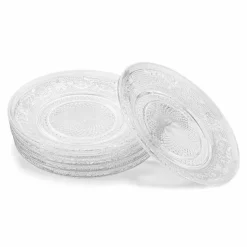 Talerzyki deserowe 15 cm i patera 25 cm szklane GierekHoff Palazzo zestaw 13 sztuk spodek na ciasto deser