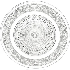 Talerzyki deserowe 15 cm i patera 25 cm szklane GierekHoff Palazzo zestaw 13 sztuk spodek na ciasto deser