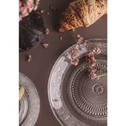 Talerzyki deserowe 15 cm i patera 25 cm szklane GierekHoff Palazzo zestaw 13 sztuk spodek na ciasto deser