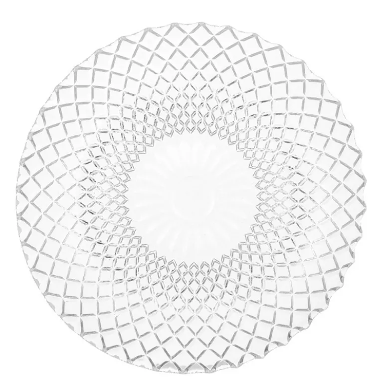 Talerzyki deserowe 15 cm i patera 25 cm szklane GierekHoff Solari zestaw 13 sztuk spodek na ciasto deser