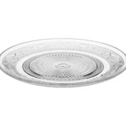 Talerzyki deserowe 18 cm i patera 30 cm szklane Florina Palazzo zestaw 7 sztuk spodek na ciasto deser