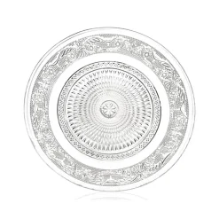 Talerzyki deserowe 18 cm i patera 30 cm szklane Florina Palazzo zestaw 7 sztuk spodek na ciasto deser