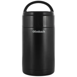Termos próżniowy Ofenbach 101303 bidon 1000 ml czarny kubek z uchwytem