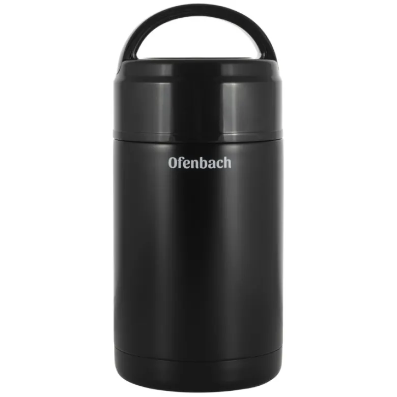 Termos próżniowy Ofenbach 101303 bidon 1000 ml czarny kubek z uchwytem