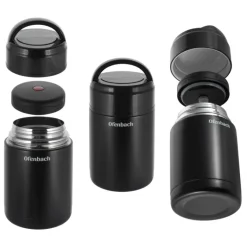 Termos próżniowy Ofenbach 101303 bidon 1000 ml czarny kubek z uchwytem