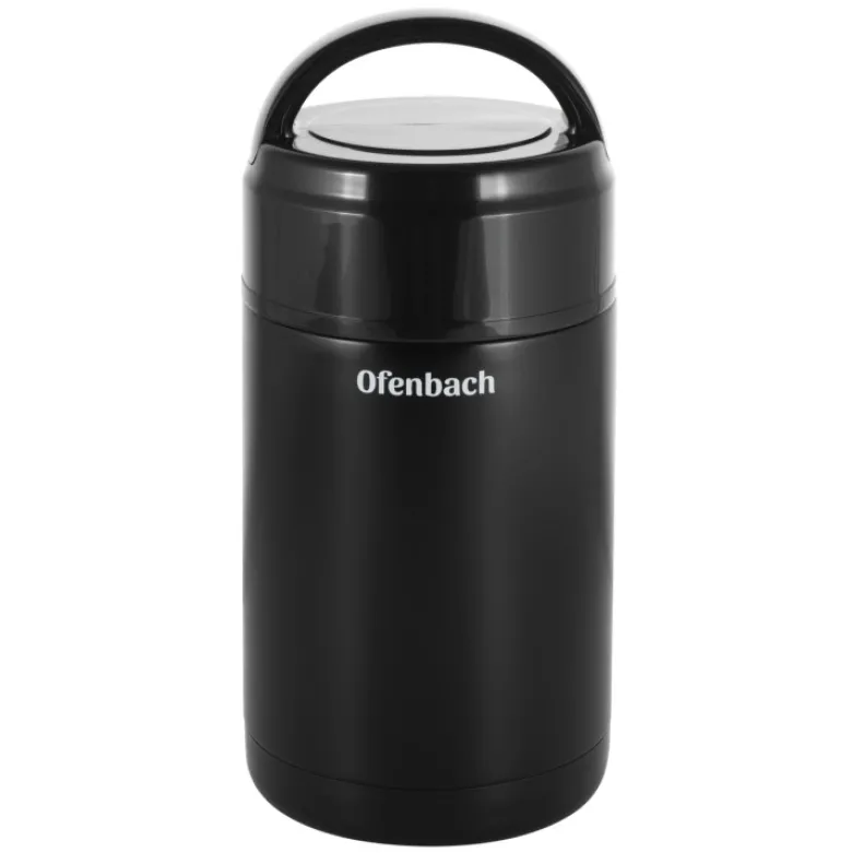 Termos próżniowy Ofenbach 101302 bidon 800 ml czarny kubek z uchwytem