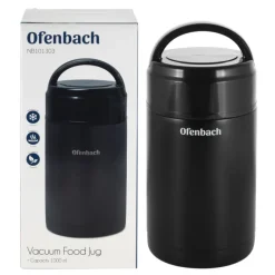 Termos próżniowy Ofenbach 101302 bidon 800 ml czarny kubek z uchwytem