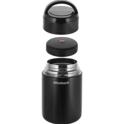 Termos próżniowy Ofenbach 101302 bidon 800 ml czarny kubek z uchwytem