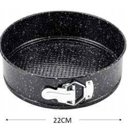 Tortownice okrągłe czarne marmurkowe 20/22/24 cm zestaw 3 blach Elitehoff E 8042