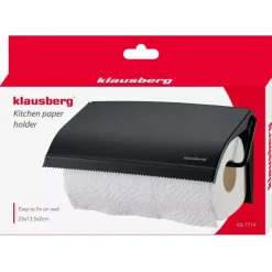 Uchwyt na ręcznik papierowy wieszak stalowy czarny Klausberg KB 7714