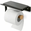 Uchwyt wieszak łazienkowy na papier toaletowy Tadar Wood czarny