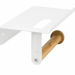 Uchwyt wieszak łazienkowy na papier toaletowy Tadar Wood biały