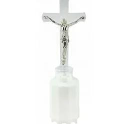 Wkład LED do znicza figurka krzyża 18 cm białe światło