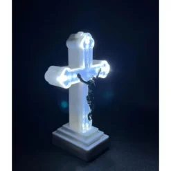 Wkład LED do znicza figurka krzyża 13x8 cm białe światło