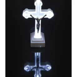 Wkład LED do znicza figurka krzyża 13x8 cm białe światło