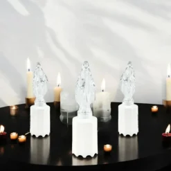 Wkład LED do znicza figurka Maryji 18 cm białe światło